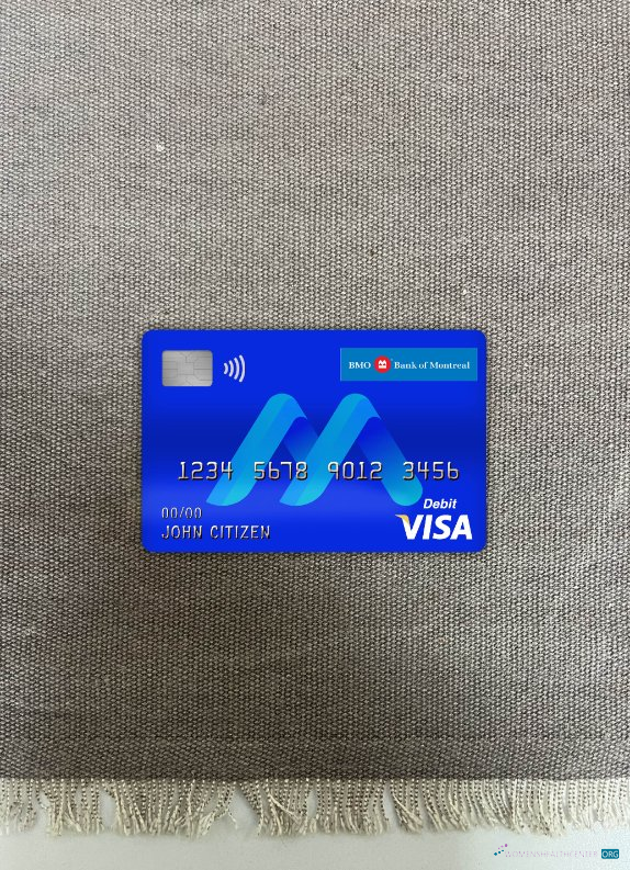 Download Canada BMO bank of montreal bank visa debit card photolook front Photoshop template